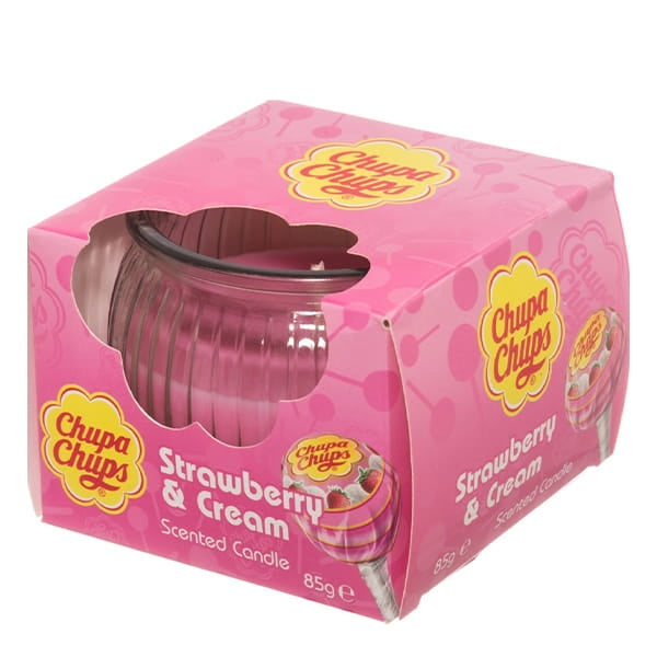 Chupa Chups Bougie Parfumée 85g - Fraise & Crème