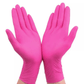 Gants de Nettoyage Roses Nitrile - 20 pièces